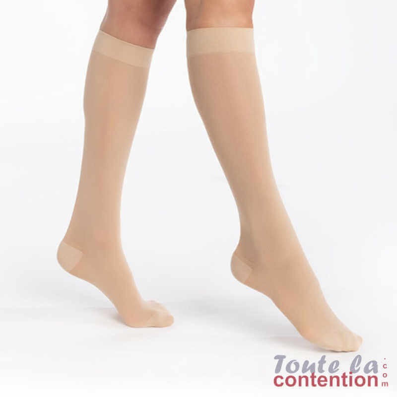 Chaussettes de contention Femme Essentiel Semi-Transparent classe 2 par Sigvaris - Coloris Naturel