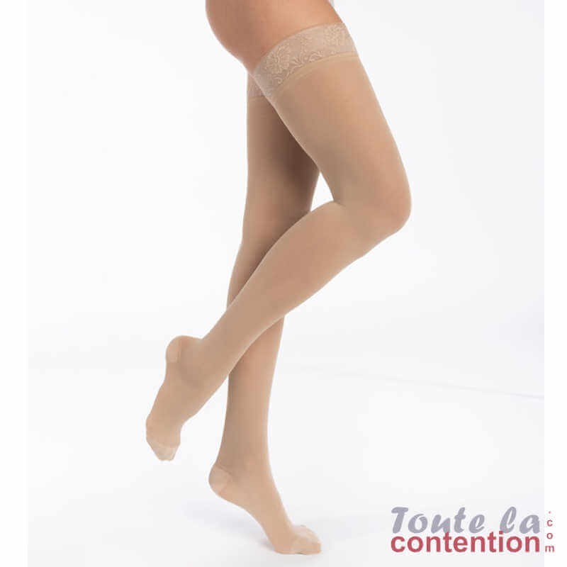 Bas de contention Femme Essentiel Semi-Transparent classe 2 par Sigvaris - Coloris Naturel