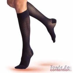 Chaussettes de contention Femme Styles Motifs Résilles par Sigvaris - Coloris Noir