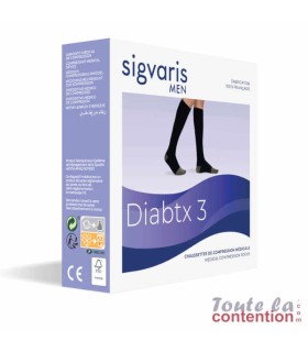 Chaussettes de contention Homme diabétique Diabtx3 Classe 3 par Sigvaris