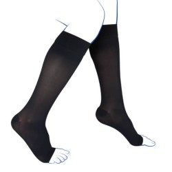 Chaussettes de contention Femme Kokoon Absolu par Thuasne en classe 3 en pieds ouverts - Coloris Noir