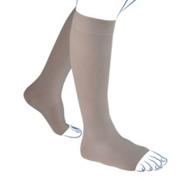 Chaussettes de contention Homme Venoflex Élégance Classe 3 par Thuasne - Coloris Beige sable - Profil - Pieds fermés