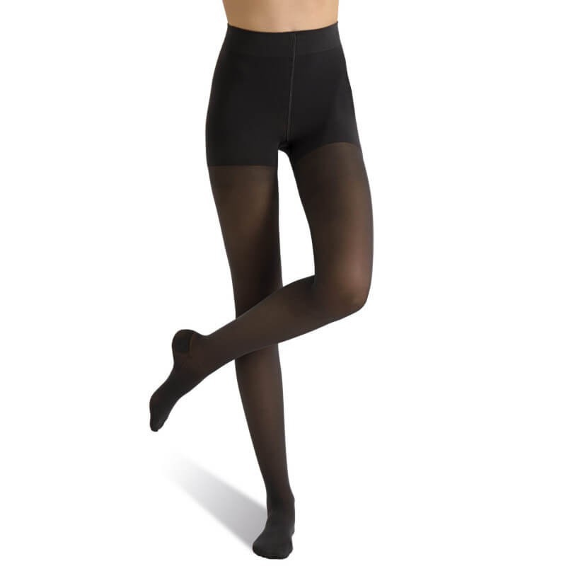 Collant de contention Femme Microvoile Classe 3 par Radiante - Coloris Noir - Vue de face