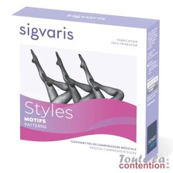 Chaussettes de contention Femme Styles Motifs Plumetis Classe 2 par Sigvaris - Packaging