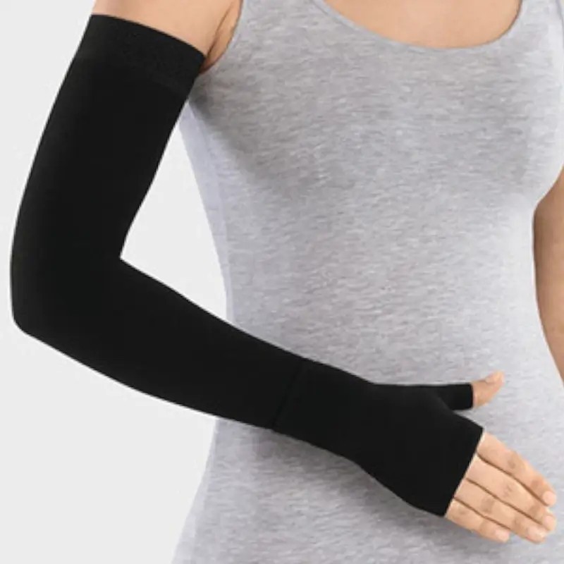 Manchon de compression Juzo Classic Seamless avec mitaine attenante en Classe 2 - Coloris Noir