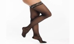 Bas de contention Femme Dynaven Transparent Classe 2 par Sigvaris - Coloris Noir