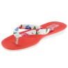 Tong Gelato Arcobaleno pour femme par Podowell. Coloris Rouge fleuri - Vue de gauche