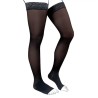 Bas de contention Femme Kokoon Absolu en classe 3 par Thuasne - Noir - Vue arrière sur pieds ouverts