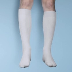 Chaussettes de contention Homme Venoflex Fast Lin par Thuasne - Coloris Lignes Naturel - Vue Face