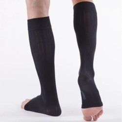 Chaussettes de contention Venoflex City Confort Coton Classe 3 par Thuasne avec pieds ouverts - Coloris Noir - Vue arrière
