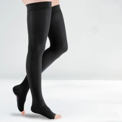 Bas de contention Femme Mediven 20 Elegance par Medi - Coloris Noir - Pieds Ouverts
