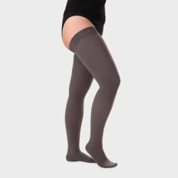 Bas de contention mixte Dynamic classe 4 par Juzo - Coloris Gris avec pieds fermés
