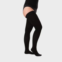 Bas de contention mixte Dynamic classe 4 par Juzo - Coloris Bleu Marine avec pieds fermés