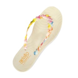 Tong Gelato Arcobaleno Femme par Podowell - Vue de dessus - Coloris Panarea Panna
