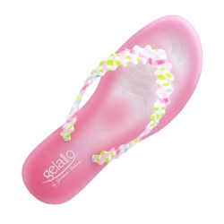 Tong Gelato 2.0 Arcobaleno Femme par Podowell - Vue du dessus - Coloris Rose
