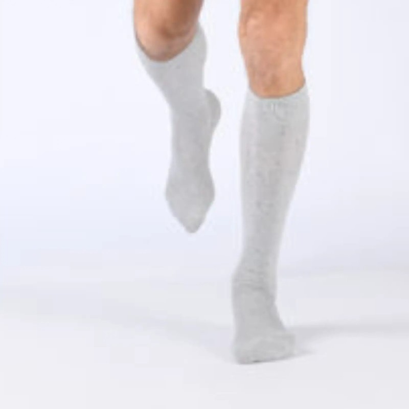 Chaussettes de contention Homme Legger Casual Eco Fibre classe 2 par Innothera - Coloris Gris Clair Pixel