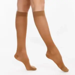 Chaussettes de contention Dynaven Beige foncé classe 2 avec pieds fermés