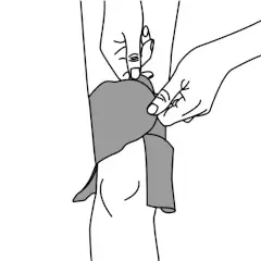 Mise en place du dispositif Juzo Compression Wrap pour le genou - Etape 1