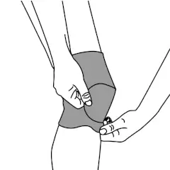 Mise en place du dispositif Juzo Compression Wrap pour le genou - Etape 2