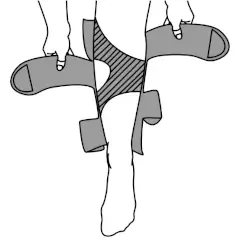 Mise en place du dispositif Juzo Compression Wrap pour le mollet - Etape 2