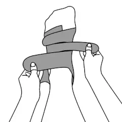 Mise en place du dispositif de compression pour le pied Juzo Wrap - Etape 3